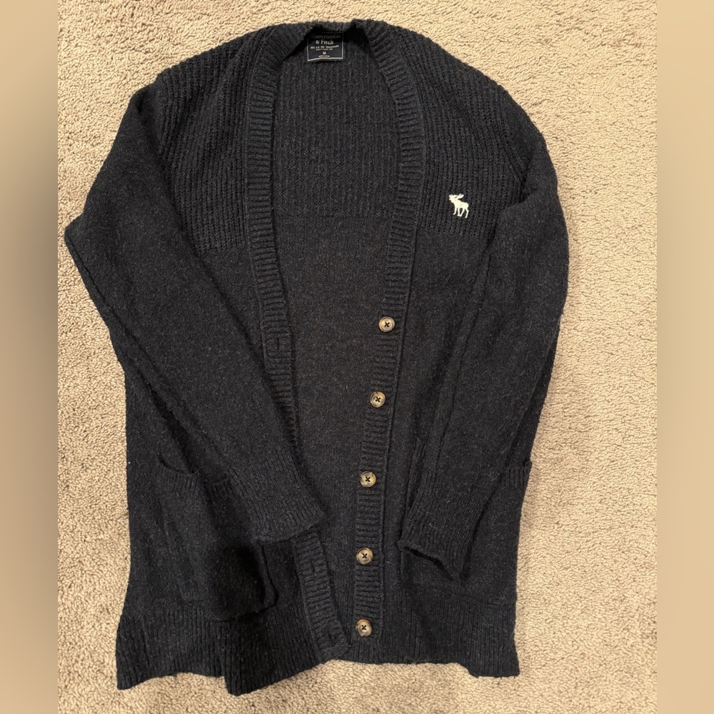 Abercrombie Dark Gray Knot Cardigan Medium